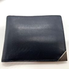 Burberry London bifold wallet in leather with logo hardware in navy From Japan