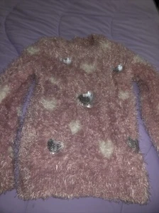 Big Girl's SO Long Sleeve Soft Fuzzy Sweater Size 10/12 Pink - Picture 1 of 6