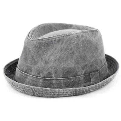 Sombrero Fedora Para Hombre Informal Estilo Vintage Algodón Lavado EE. UU. Pequeño/Mediano, Denim Negro Foto 1 de 4