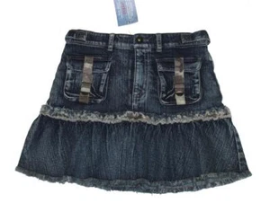 Guess Military Girl Denim Ruffle 4-Pkt Zipper Front Skirt Girls 14Y NWT $51 DISC - Picture 1 of 1