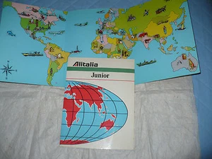 GADGET COMPAGNIA AEREA ALITALIA JUNIOR PLANISFERO CON STICKS GIOCO BIMBI A BORDO - Bild 1 von 1