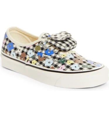 VANS X SANDY LIANG AUTHENTIC Sneakers Skate Shoe Ginghan Floral Black 6.5 8 NWT - Image 1 of 4