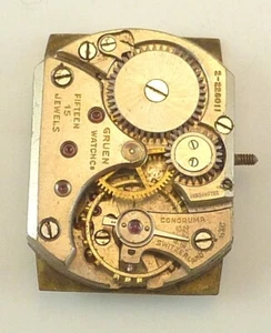 Vintage Gruen Conoruma Wristwatch Movement - Parts / Repair Broken Balance - Picture 1 of 6