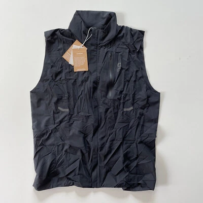 On Men Weather Vest Laufweste Running Jogging Wasserdicht Waterproof Schwarz