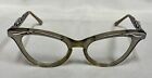 Vintage 1950?S Cat Eye Glasses Clear Plastic Black Paint Silver Etched