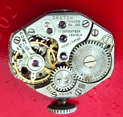 VINTAGE~CROTON 17J SWISS WATCH MOVEMENT - Image 1 of 2