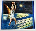 Watercolor Painting Of Larry Bird Shooting Basketball In Space Allen Hackney Art
