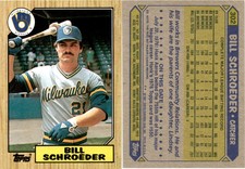 Bill Schroeder 1987 Topps Baseball Card 302  Milwaukee Brewers