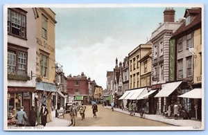Tarjeta postal c1915 Abingdon England Hight Street Down Town bicicletas C16 - Imagen 1 de 2