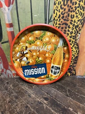 ВИНТАЖНЫЙ ОРАНЖЕВЫЙ ПОДНОС С НАДПИСЬЮ TOMEMMISSION MEXICO COCA COLA 7UP PEPSI ORANGE CRUSH DP - Изображение 1 из 4