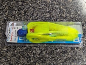 Bomber Fishing Lure Parachute Jig 4 oz - Blue Head Flake - Chartreuse Yellow - Picture 1 of 3