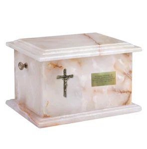 Stone Casket Natural Onyx Cremation Ashes Urn For Adult Stone Cremation Urn - Picture 1 of 9