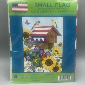 WinCraft Small Flag Patriotic Sunflower Flowers Birds Mailbox 12.5"X 18" - Picture 1 of 4