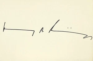HENRY KISSINGER Signed Autographed 4x6 INDEX CARD U.S. Secretary of State NIXON - Picture 1 of 6