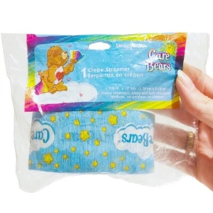 Vintage Care Bears Crepe Streamer Party Decoration Blue Yellow Stars Birthday - Picture 1 of 10