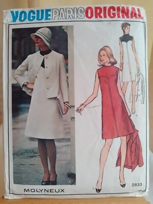 Molyneux for Vogue 2833 Sewing Pattern  - Origninal Dress & Jacket  Size 12 - Image 1 of 4