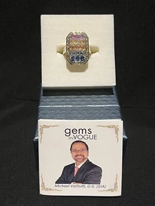 Gems en Vogue Multiple Pastel Colored Sapphires Ring. Size 10. - Picture 1 of 4