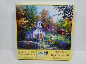 Worship In The Countryside By Nicky Boehme 1500 Pc Jigsaw Puzzle 24"x33" New - Picture 1 of 6
