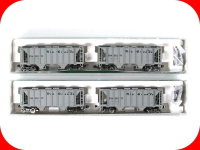 N Scale ***RIO GRANDE*** ACF 70ton 2-Bay Hopper 4-Pack - KATO 186-0207,0208 - Image 1 of 4