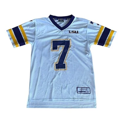 Colosseum LSU Tigers Football White Jersey Youth L 16-18 #7 Louisiana State SEC - Image 1 of 4