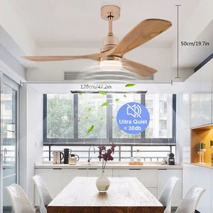 48 Inch 3 Blades LED Ceiling Fan Light Chandelier Fan 6 Speeds Fan Lamp & Remote - Picture 1 of 24