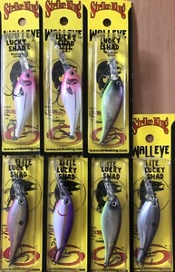 STRIKE KING Walleye Elite Lucky Shad crank bait lures Strobe Shad lot of 7 T5 - Picture 1 of 1