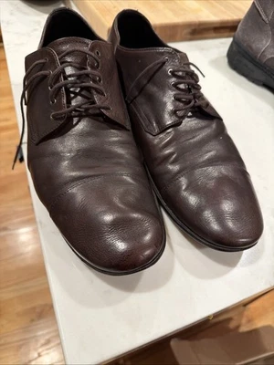 Zapatos de vestir PRADA de cuero borgoña con cordones para hombre talla 12 E Foto 1 de 4