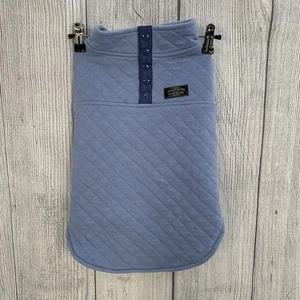 Telluride Clothing Co Dog Coat LARGE Blue Reversible Quilted Jacket Fleece Lined - Picture 1 of 5