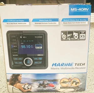 Bluetooth 4.1 Inch LCD Marine Stereo Radio Receiver for Golf Cart ATV UTV Yacht - Picture 1 of 19