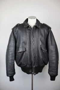 Schott Giubbino Pelle Giacca Uomo Tg 50 Man Vintage Leather Jacket Casual Logo - Picture 1 of 14