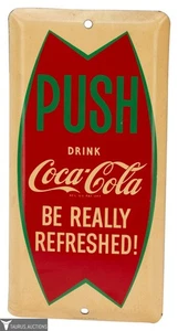 1960s Vintage Coca-Cola Kenton Door Push Sign Coke Advertising Collectible - Picture 1 of 5