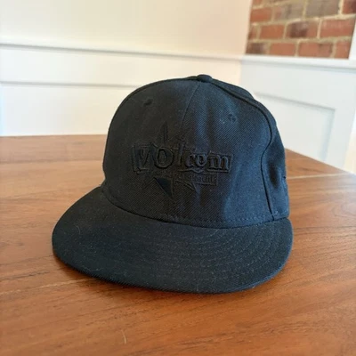 Volcom Men's 59Fifty Fitted Baseball Skater Cap Black Embroidered 3D Logo Hat - Image 1 of 4