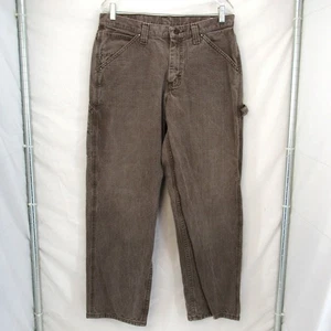 Lee Latzhose Herren braun Cargotasche Arbeitshose gerades Bein mittlerer Bund Gr. 33 - Bild 1 von 9