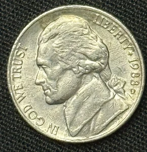 1988 D Mint Mark Circulated with Some Detail Jefferson Nickel - Picture 1 of 4