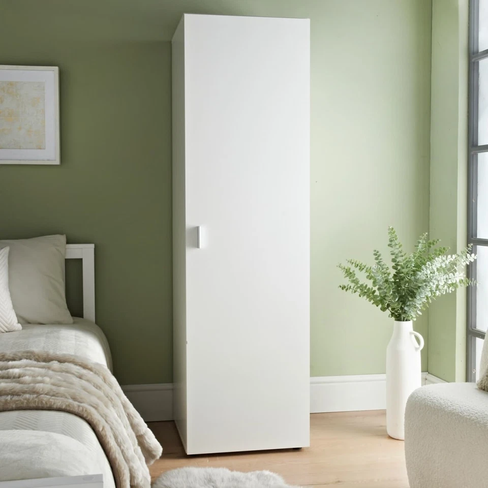 New Slim White Wardrobe with Single Door and Space Saving Design A-11 - Image 1 of 1