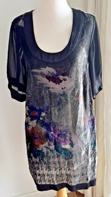 V Lux Silk Velvet Top Dress - Size XL - Sheer short sleeves - Image 1 of 4