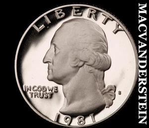 1981-S Washington Quarter - Choice Gem Proof Lustrous No Reserve #D527 - Picture 1 of 2