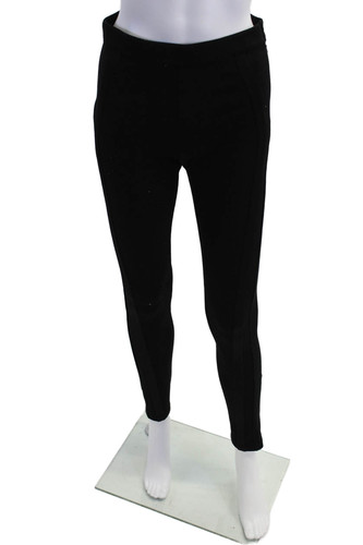 Pantaloni eleganti Givenchy donna a righe davanti vita alta gamba skinny neri taglia EUR 36