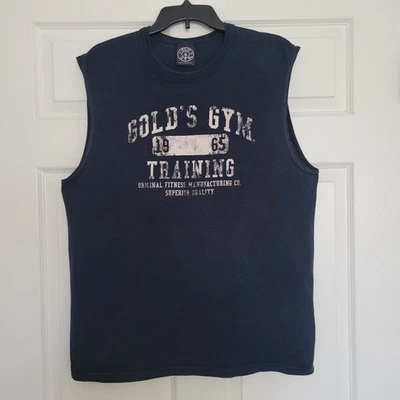 Vintage Gold's Gym Training Sleeveless Blue Tank-Top Size Large - Image 1 of 4