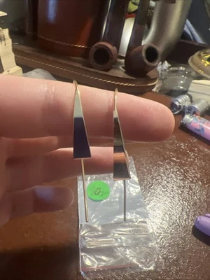 Sterling Silver, Gold Plated Triangle Hook Earrings - Image 1 of 4