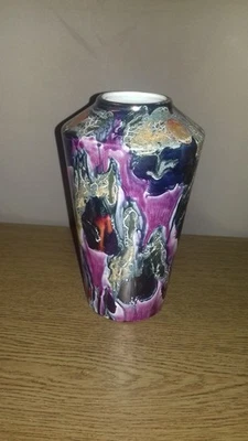 Scheurich 507-18 Keramik Vase Vintage 1980er polychrom metallisch - Bild 1 von 4