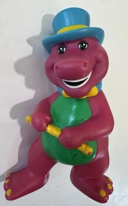 Barney der Dinosaurier Figur mit Zylinder tanzend Kunststoff Vintage - Bild 1 von 9