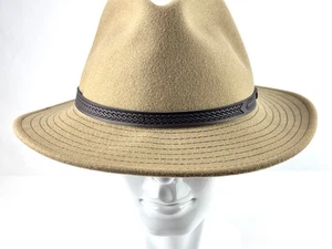 Sombrero de Colección Dorfman Co. Sombrero Fedora Beige #31905 #DP.7 Talla Grande Delantero-Trasero 13" - Imagen 1 de 16