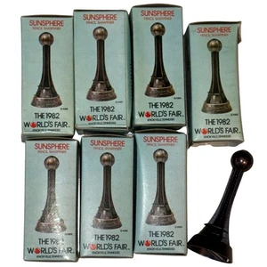 Lot 7 Sunsphere Pencil Sharpeners 1982 World’s Fair Knoxville TN w/ Boxes 4” - Picture 1 of 6