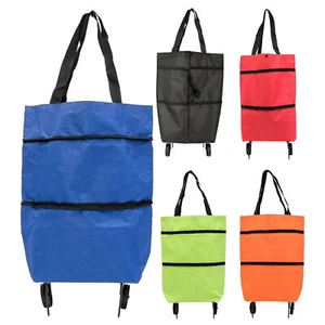 Shopping Cart Lightweight Folding Trolley Waterproof Bag 2 Wheel Large Capacity - Picture 1 of 17