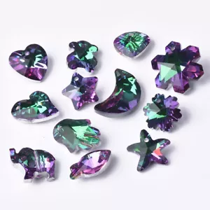 10 un. colgantes sueltos de vidrio de cristal de corte facetado con puntiagudo hacia atrás - Imagen 1 de 33