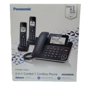 Panasonic 2-in-1 Corded/Cordless Phone KX-TGF882 Bluetooth Black