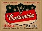 Columbia Beer of Shenandoah, PA NEW Sign 24x30" USA STEEL XL Size - 7 lbs