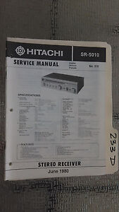 Hitachi sr-5010 service manual original repair book stereo receiver tuner radio