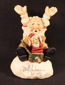 VINTAGE DAVID FRYKMAN SANTA WITH POP UP SANTA TOY W ORI BOX ARTIST SIGNED 1996 - Picture 1 of 9